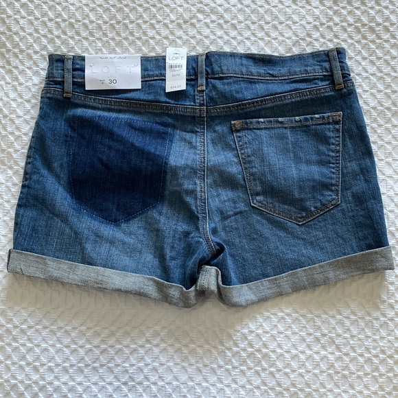 Indigo Wash Denim Roll Shorts - Picture 1 of 8